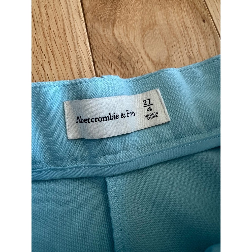 Abercrombie & Fitch Sloan Tailored Trousers Wide Leg High Rise Light Blue Size 4 - Picture 3 of 9